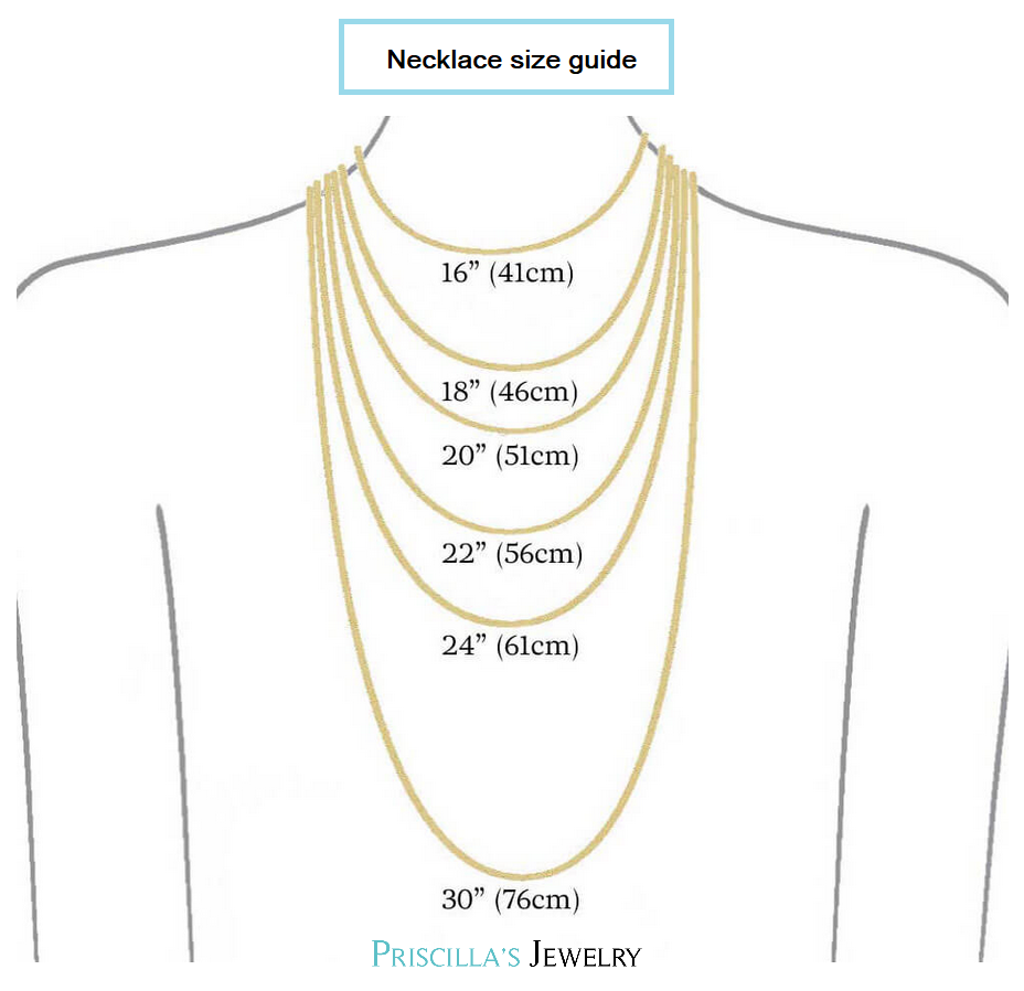 Necklace size guide - Priscilla's Jewelry